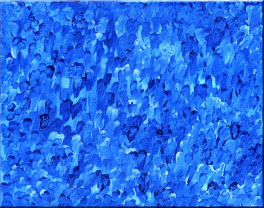 blue multitude painting