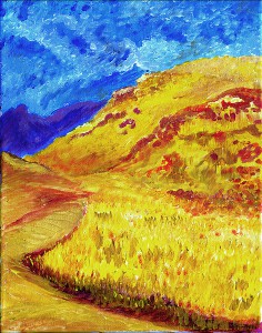 painting of impressionist valley