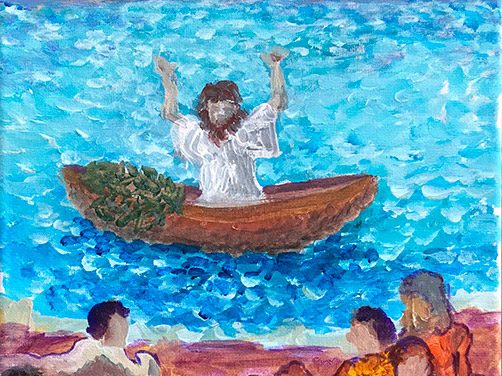 Jesus teaching on the water