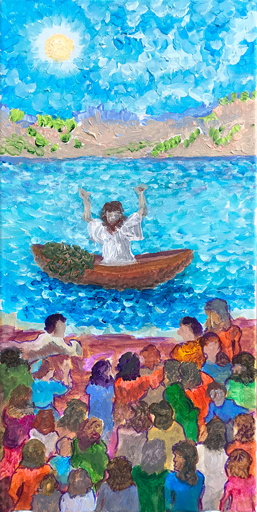 Jesus teaching on the water