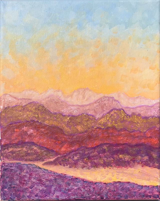 Glorious Sunrise – Painting from Farmers Market August 25, 2018.